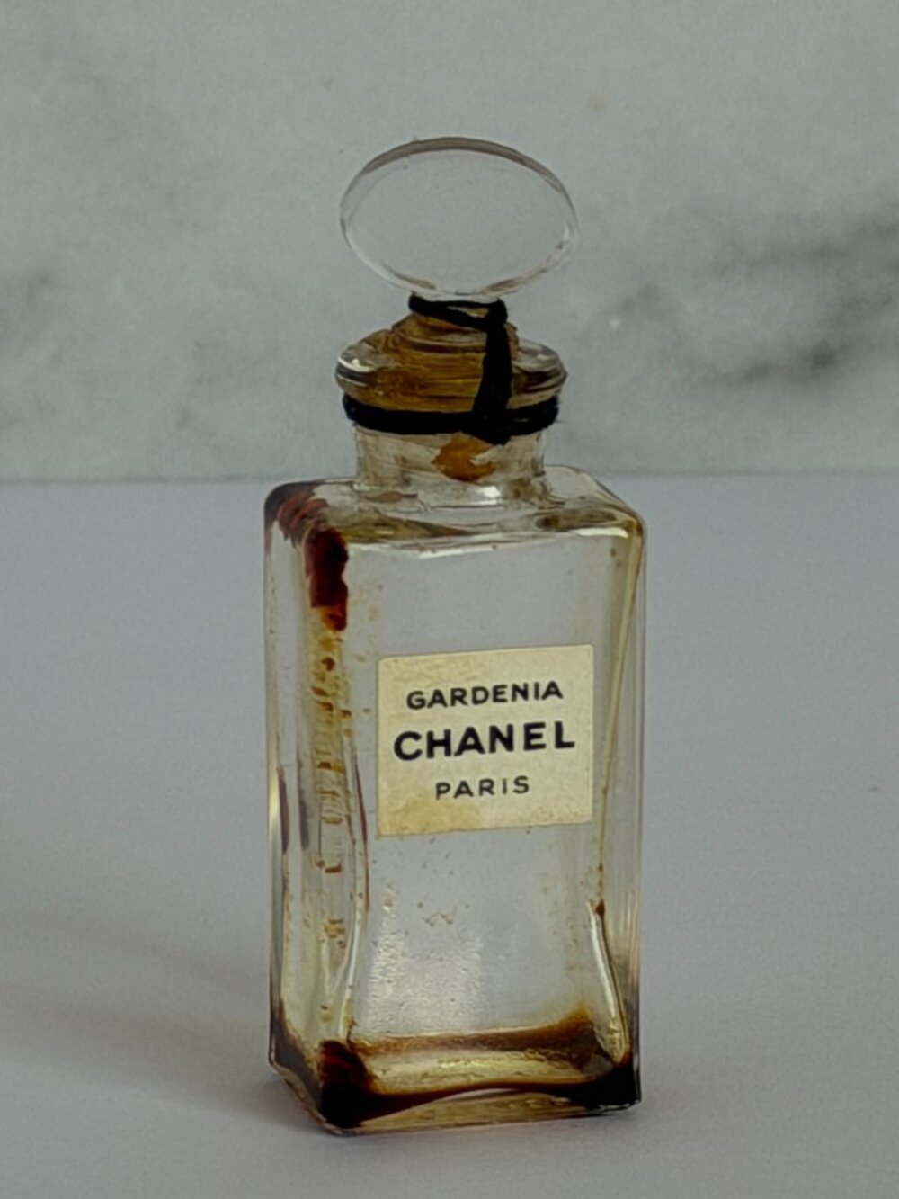 Vintage 1930s–1940s CHANEL Gardenia Paris Mini Bottle Glass Stopper Empty